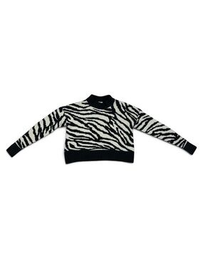 Ardene Grey And White Zebra Print Sweater Women’s Size XS-S Jumper Casual Soft